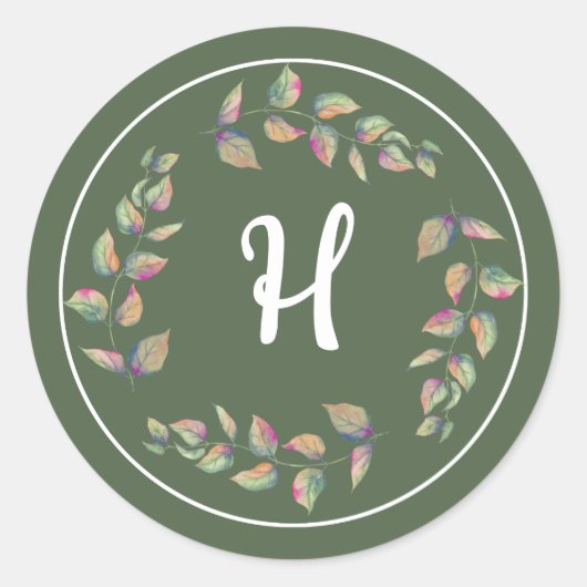 Stickers Monogrammes Mariages des branches d'aquar (Devant)