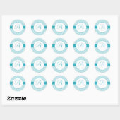 Stickers Monogrammes Motifs à bandes bleues (Feuille)