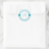 Stickers Monogrammes Motifs à bandes bleues (Sac)