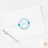 Stickers Monogrammes Motifs à bandes bleues (Enveloppe)