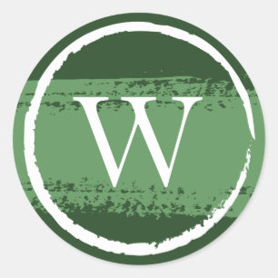 Stickers Monogrammes ronds personnalisés Vert et