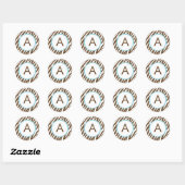 Stickers Monogrammes Zebra Print (Feuille)
