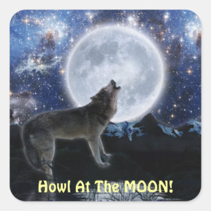 Stickers MOON & WOLF GRAY Howling