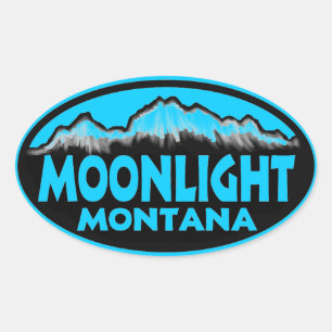 stickers moonlight Montana bleu ovale