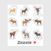 Stickers Moose (Feuille)
