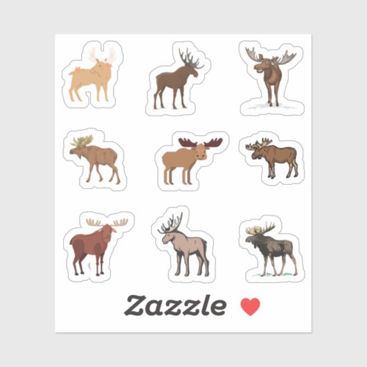 Stickers Moose (Feuille)