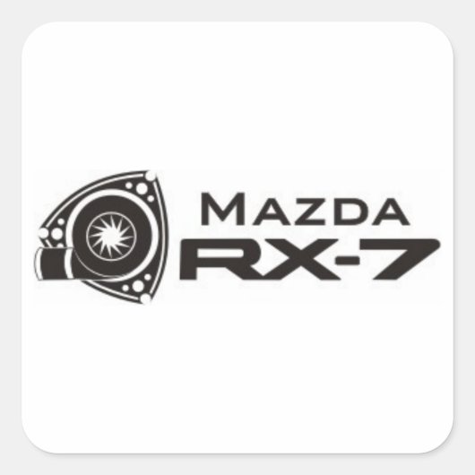 Stickers Moteur Rotation Mazda RX-7 Noir (Devant)