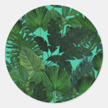 Stickers Motif à feuilles tropicales vertes