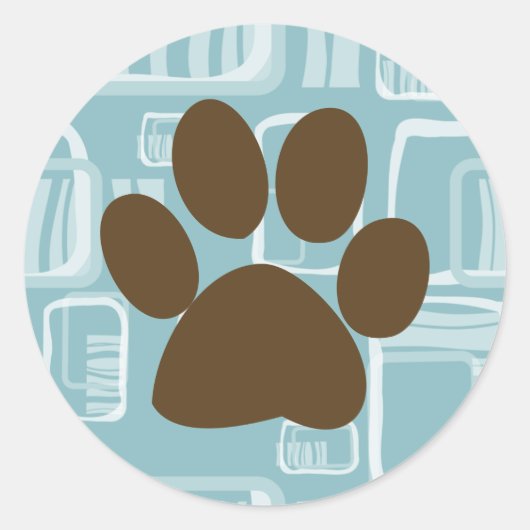 Stickers Motif Empreinte de patte bleu et Brown (Devant)