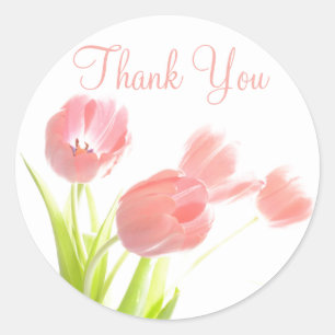 Stickers Motif Floral Merci Tulips Rose