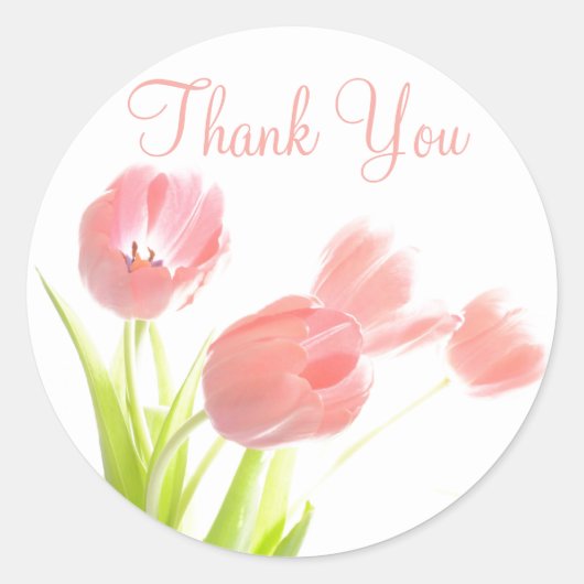 Stickers Motif Floral Merci Tulips Rose (Devant)