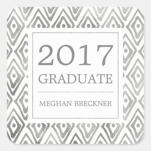 Stickers Motif Ikat | Argent (Devant)