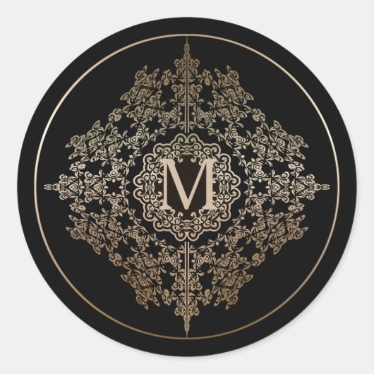 Stickers Motif Monogram Gold Filigree (Devant)