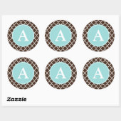 Stickers Motif Monogramme Chocolat (Feuille)