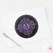 Stickers Motif Monogramme violet en fibre (Enveloppe)