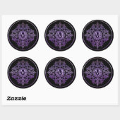 Stickers Motif Monogramme violet en fibre (Feuille)