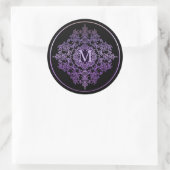 Stickers Motif Monogramme violet en fibre (Sac)