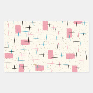 Stickers Motif rétro atomique rose