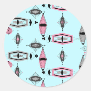 Stickers Motif rose et gris atomique