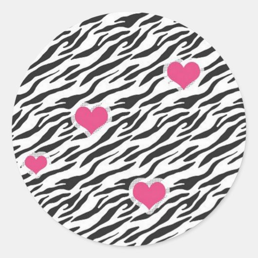 Stickers Motif Zebra Hearts (Devant)