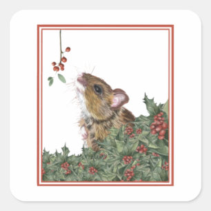 Stickers Mouse Holly Mistletoe