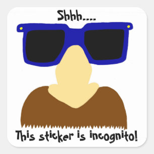 Stickers Moustache Incognito & Lunettes - Set de 2