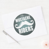 Stickers Moustache Riders - Round 3 inch (Enveloppe)