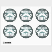 Stickers Moustache Riders - Round 3 inch (Feuille)