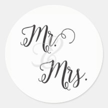 Stickers Mr et Mrs Wedding - Noir et Blanc