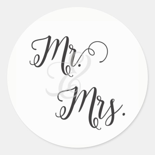 Stickers Mr et Mrs Wedding - Noir et Blanc (Devant)