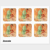 Stickers Mucha Winter Art Nouveau (Feuille)