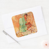 Stickers Mucha Winter Art Nouveau (Enveloppe)