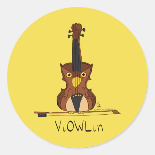 Stickers Musique ViOWLin Chouette violon (Devant)