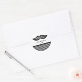 Stickers Mustache Black & White Merci Party (Enveloppe)