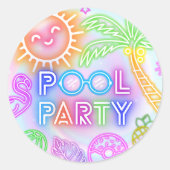 Stickers Neon Pool Party (Devant)