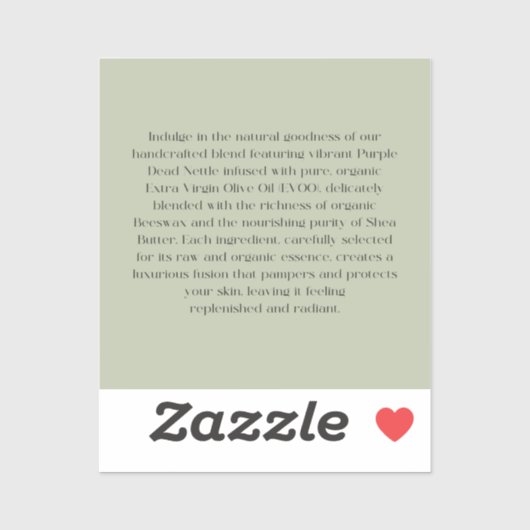 Stickers Nettle & Stone - Arrière (Feuille)