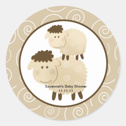 Stickers Neutral Baa Baa Sheep Favor 3 pouces (Devant)