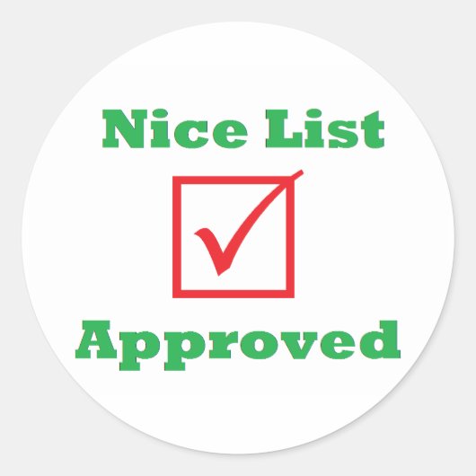 Stickers "Nice List Approuvé" (Devant)