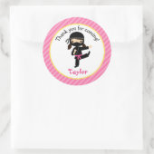 Stickers Ninja Anniversaire (Fille Personnalisée F (Sac)
