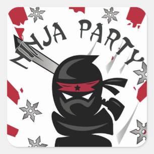 Stickers Ninja Samurai Guerrier fête d'anniversair