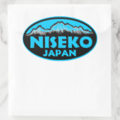 stickers Niseko Japon bleu ovale (Sac)