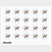 Stickers Noel Basenji (Feuille)