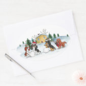 stickers Noël Cavalier King Charles Spaniel (Enveloppe)