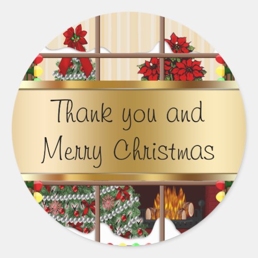 Stickers Noël de vacances Merci (Devant)