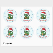 Stickers Noël Dinosaur mignonette à/de cadeaux (Feuille)