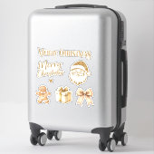 stickers Noël ensemble de 6 parties scintillant or (Sur valise)