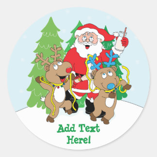 Stickers Noël rond Père Noël Personnalisez