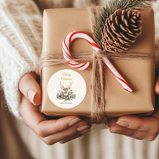 Stickers Noël rustique élégant - Enveloppement cad