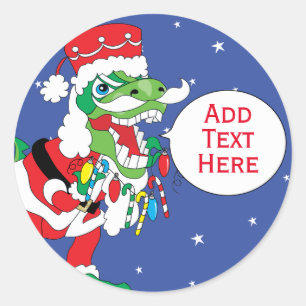 Stickers Noël TySANTAsaurus Rex 3 Personnaliser