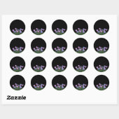 Stickers Noir aux jolies fleurs de tulipe (Feuille)